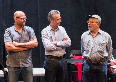 Cast member Chris Bauer, CTG Artistic Director Michael Ritchie and Playwright David M Photo