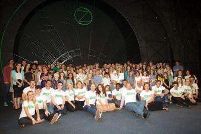 All finalists with Michael Morpurgo and the cast of WICKED.  Photo
