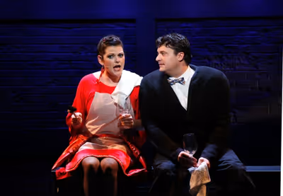 KATE SHINDLE as Asrun and BRAD NACHT as Stein Photo