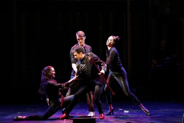 RICK FAUGNO (center) as Mandrake with L to R: KARLI DINARDO, ZACH COSSMAN and DANIELL Photo