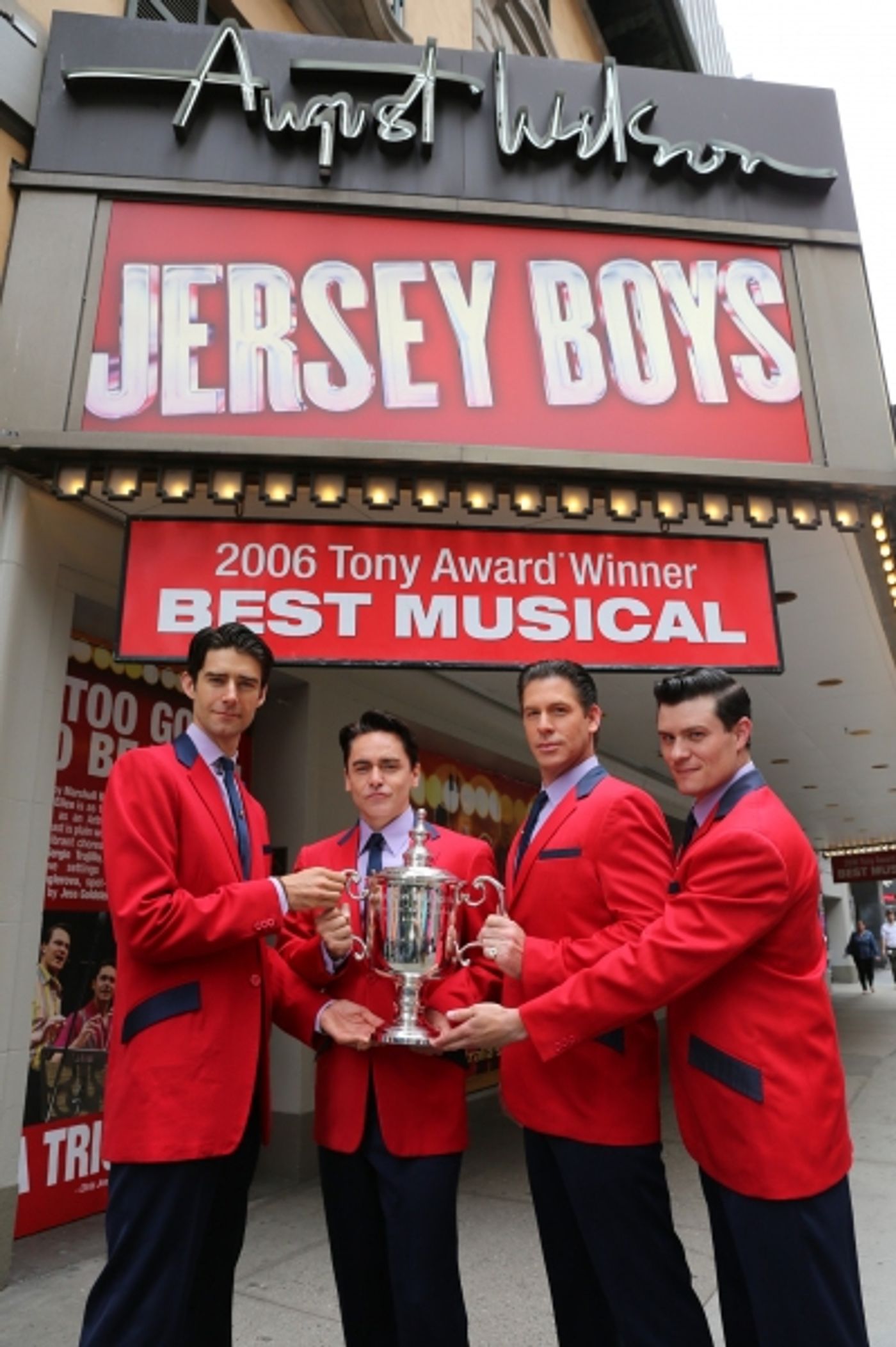 Photo Flash: JERSEY BOYS Cast Poses with US Open Trophy  Image