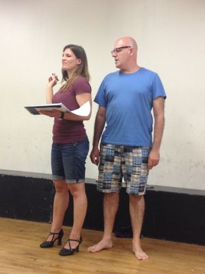 Kristen Gehling as Tallulah Bankhead and Orlando Iriarte as Joe Glaser. @ BroadwayWorld Kristen Gehling as Tallulah Bankhead and Orlando Iriarte as Joe Glaser. Photo