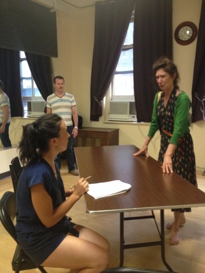 PennyLynn White as Laurette Taylor with Renee Heitmann and Paul Thomas Ryan. Photo