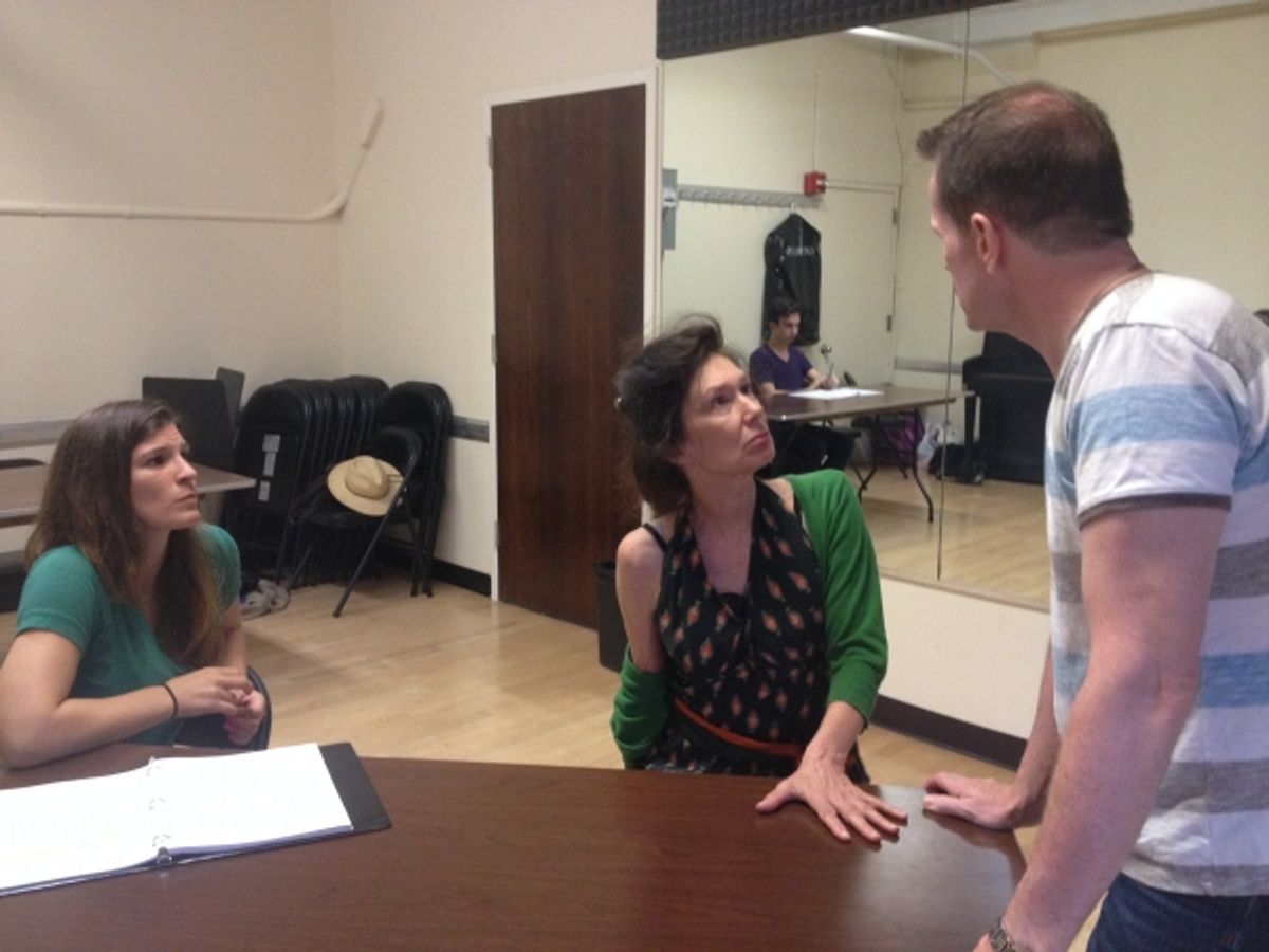 Kristen Gehling as Margo Jones, PennyLynn White as Laurette Taylor and Paul Thomas Ryan as Tennessee Williams. at 