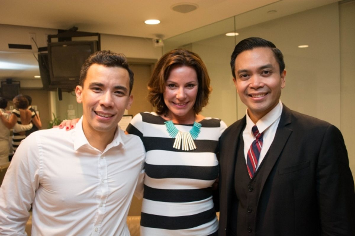 Countess Luann de Lesseps with Conrad Ricamora and Jose Llana at 