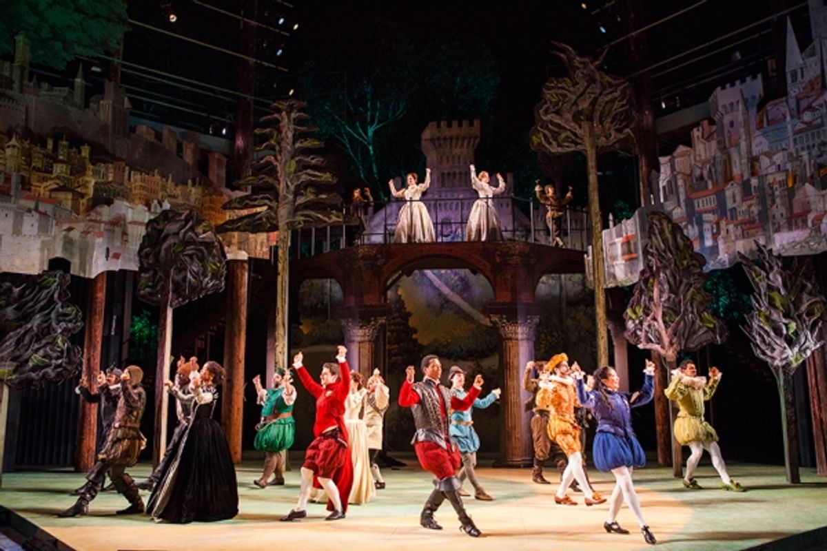 The cast of Shakespeare''s The Two Gentlemen of Verona, directed by Mark Lamos, Aug. 10 - Sept. 14, 2014 at The Old Globe. Photo by Jim Cox. at 