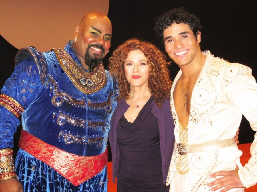 Photo Flash: Bernadette Peters Visits James Monroe Iglehart & Adam Jacobs at Broadway's ALADDIN Image