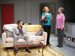 The late thirties son of a woman facing heart surgery (Phillip Christian) hires a forty-something personal organizer (Celia Schaefer) to minister to his lonely yet indomitable mother (Loni Ackerman) @ BroadwayWorld The late thirties son of a woman facing heart surgery (Phillip Christian) hires a for Photo