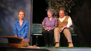 Alexis (Celia Schaefer) imagines picknicking with her parents (Gillien Goll and Bob Ari) @ BroadwayWorld Alexis (Celia Schaefer) imagines picknicking with her parents (Gillien Goll and Bob A Photo