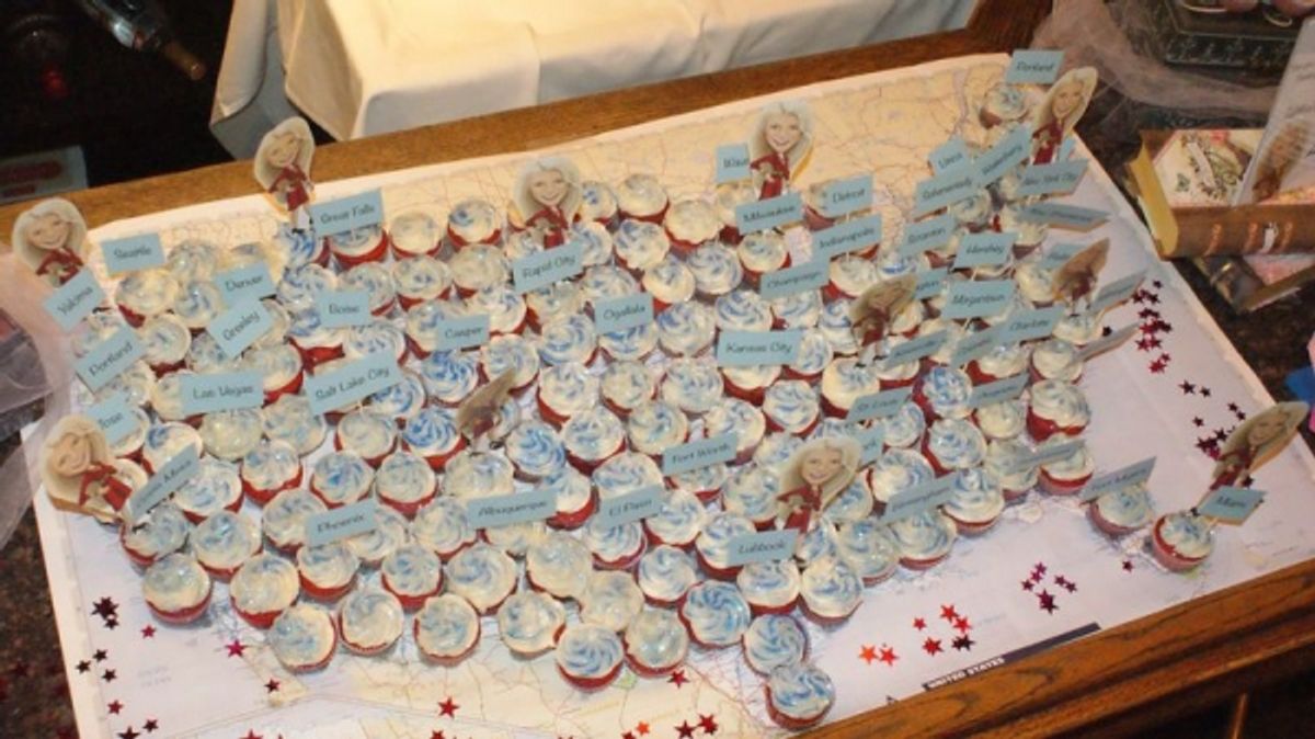 ''touring the country'' cupcake display by Talitha Farrow of Taliths''s Tasty Treats at 