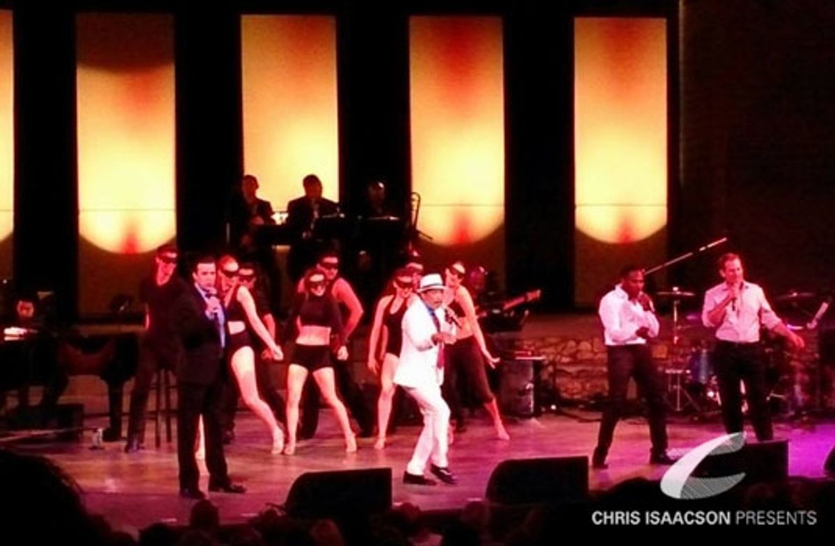 Danny Gurwin, Obba Babatunde'', Rogelio Douglas, Jr., and Chad Kimball with the Lee Martino Dancers at 