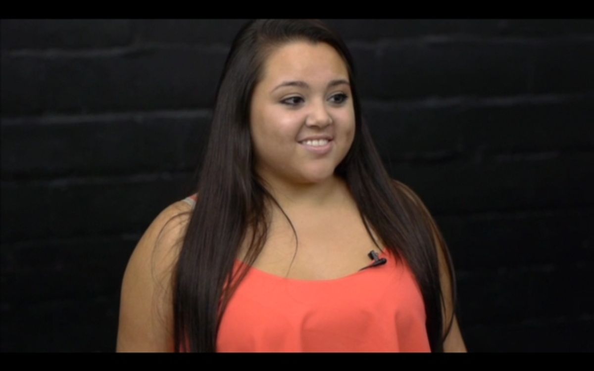 Student Kristen Delbosque receives feedback on her performance of ''Breathe'' from the musical In The Heights. at 