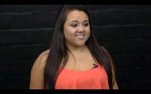 Student Kristen Delbosque receives feedback on her performance of ''Breathe'' from th Photo