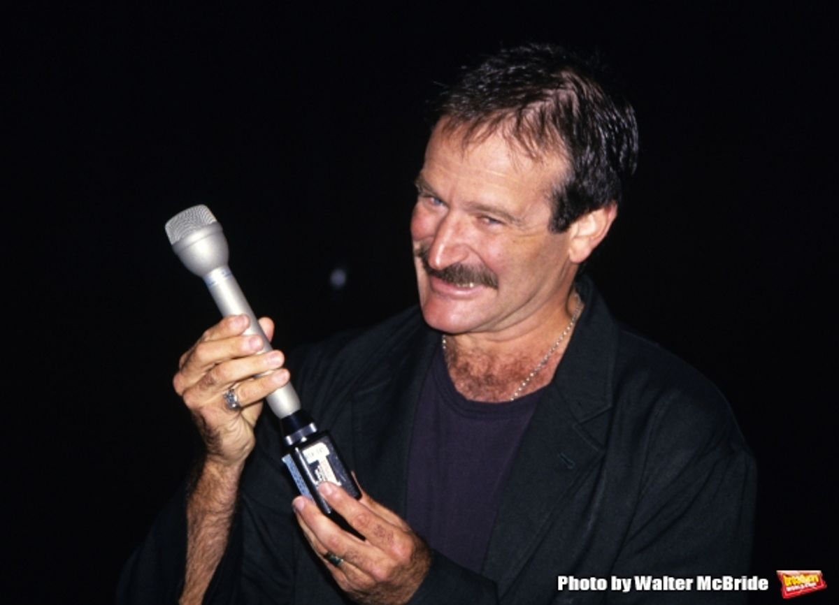 Robin Williams pictured at the Friars Roast for Whoopi Goldberg at the Hilton Hotel in New York City on October 7, 1993. at 