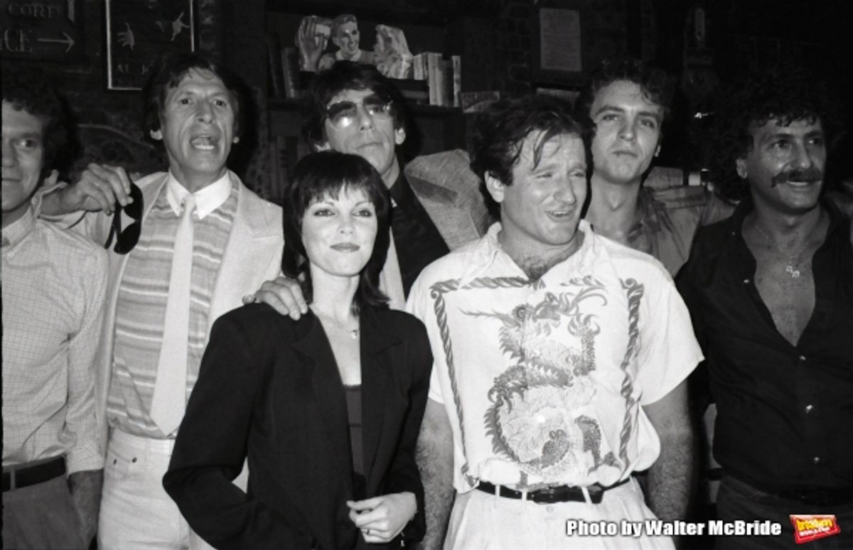 Joe Piscopo, David Brenner, Richard Belzer, Pat Benatar, Robin Williams, Neil Giraldo and Rick Newman on August 17, 1982 in New York City. at 