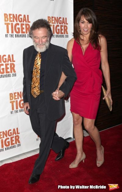 Robin Williams & Susan Schneider.attending the Broadway Opening Night After Party for Photo