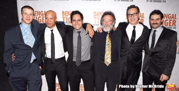Brad Fleischer, Glenn Davis, Rajiv Joseph, Robin Williams, Moises Kaufman & Arian Moa Photo