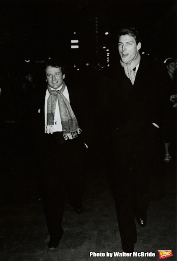 Robin Williams and Christopher Reeve Attending a Broadway Show in New York City. Marc Photo