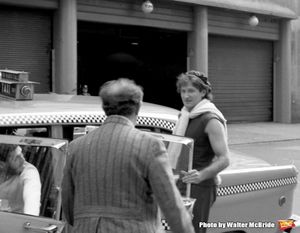 Robin Williams Catching a Taxi Cab  in New York City. June 1979  Photo
