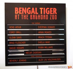 Lobby Cast Board at the Broadway Opening Night Curtain Call for ''Bengal Tiger at the Photo