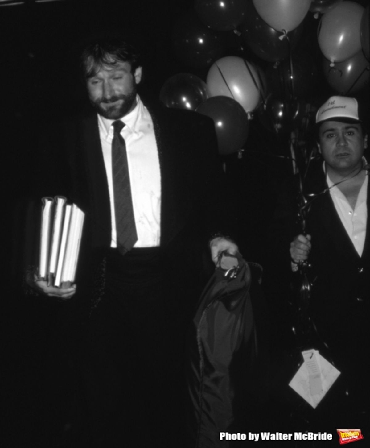 Robin Williams with Danny Devito on September 1, 1988 in New York City. at 