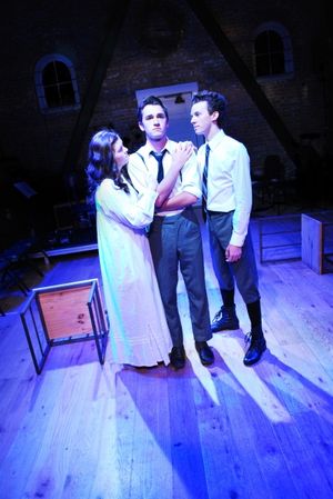 Emily Chelsea as Wendla, Nick Eiter as Melchior and Austyn Myers as Moritz Photo