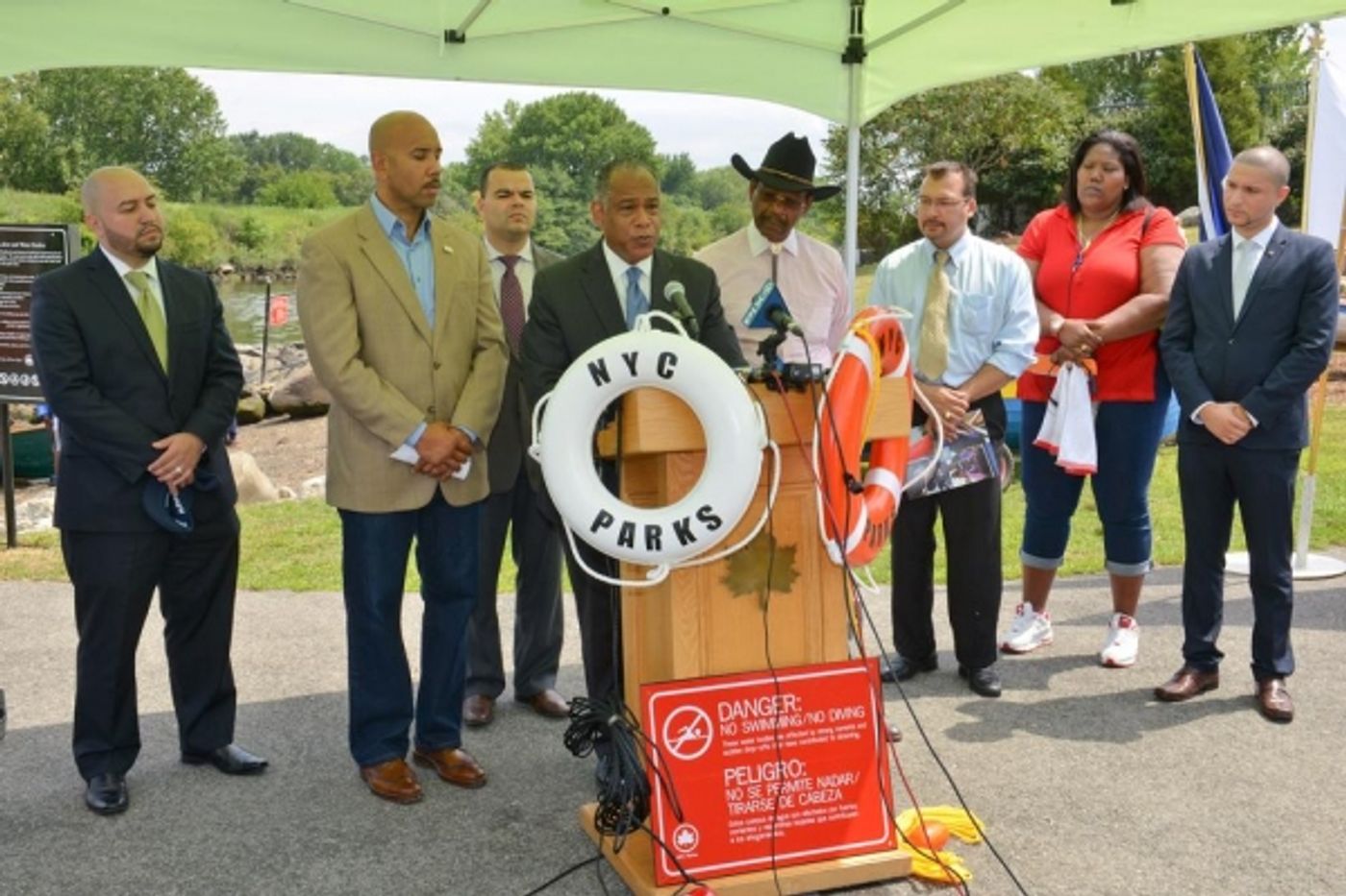 Photo Flash: NYC Parks Unveils Life Rings and Other Water Safety Measures at City Boat Launches  Image