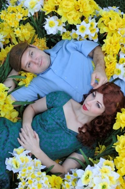 Elizabeth Santana as Sandra Bloom and Chris Janssen as Edward Bloom Photo