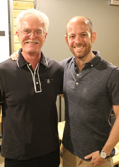 Board Member Andy Lamb with cast member James McHale Photo