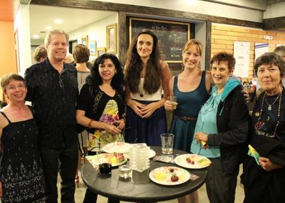 Cast members Kelly Ehlert and Jennifer Ruckman with Chance patrons Photo