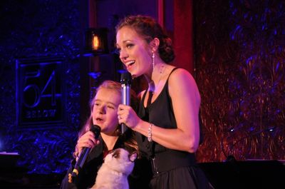 Abigail Shapiro, Grumpy Cat and Laura Osnes
 Photo