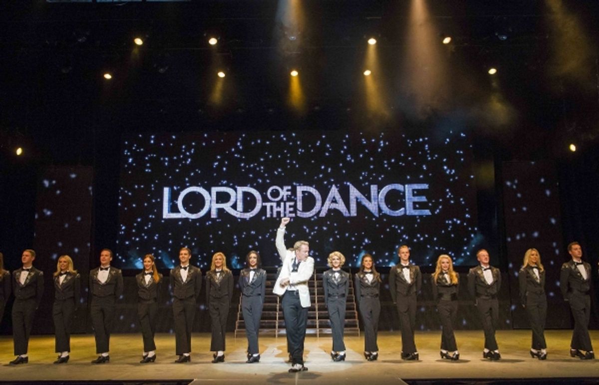 A scene from Lord Of The Dance, Dangerous Games by Michael Flatley @ London Palladium(Opening 2-09-14)Ã'â€šÃ‚Â©Tristram Kenton 08/14(3 Raveley Street, LONDON NW5 2HX TEL 0207 267 5550  Mob 07973 617 355)email: tristram@tristramkenton.com at 