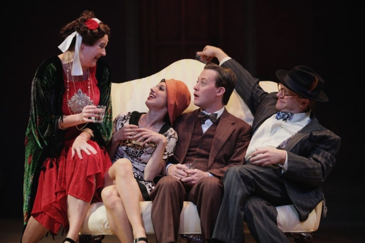 Miranda McGee as Myrtle Wilson, Caitlin McWethy as Mrs. McKee, Justin McCombs as Nick Carraway, and Josh Katawick as Mr. McKee  at 