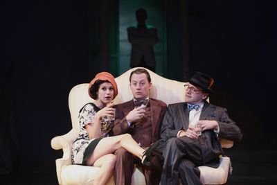 Caitlin McWethy as Mrs. McKee, Justin McCombs as Nick Carraway, and Josh Katawick as  Photo