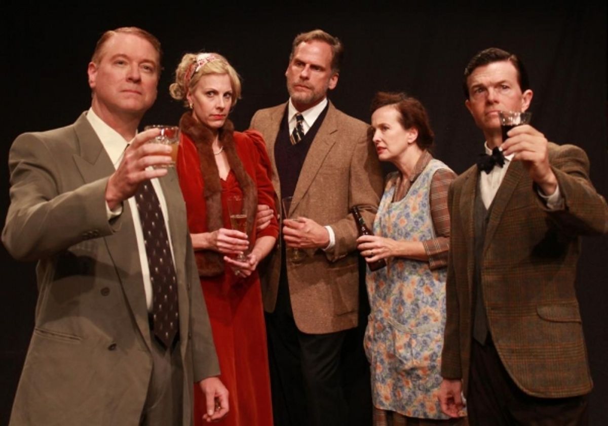 Albrecht Richter (Fritz Dickmann), Lyia Vivian (Elizabeth Marshall Black), George Bourne (Joe Kirkendall), Nora Shattock (Celeste Roberts), and Chorley Bannister (Joel Sandel) at 