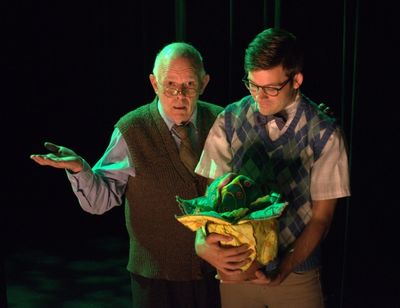 Nelsen Spickard as Mushnik, Ryan Bohannon as Seymour Photo