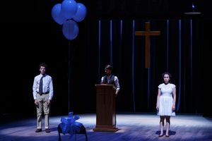 Austyn Myers as “Matt,†Ian Littleworth as Luke and Cristina Gerla as Katie @ BroadwayWorld Austyn Myers as “Matt,†Ian Littleworth as Luke and Cris Photo