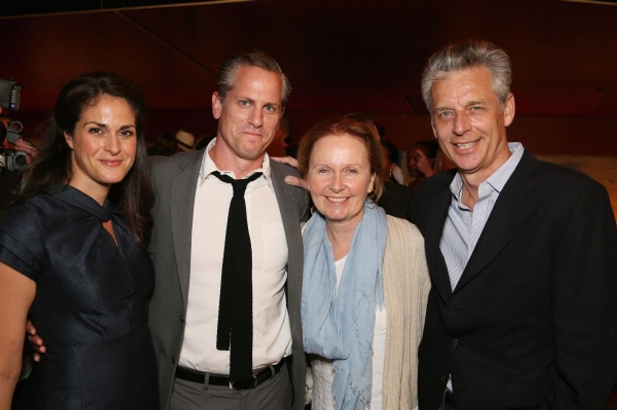 Georgia Hatzis, cast member Jonno Roberts, actress Kate Burton and CTG Artistic Director Michael Ritchie at 