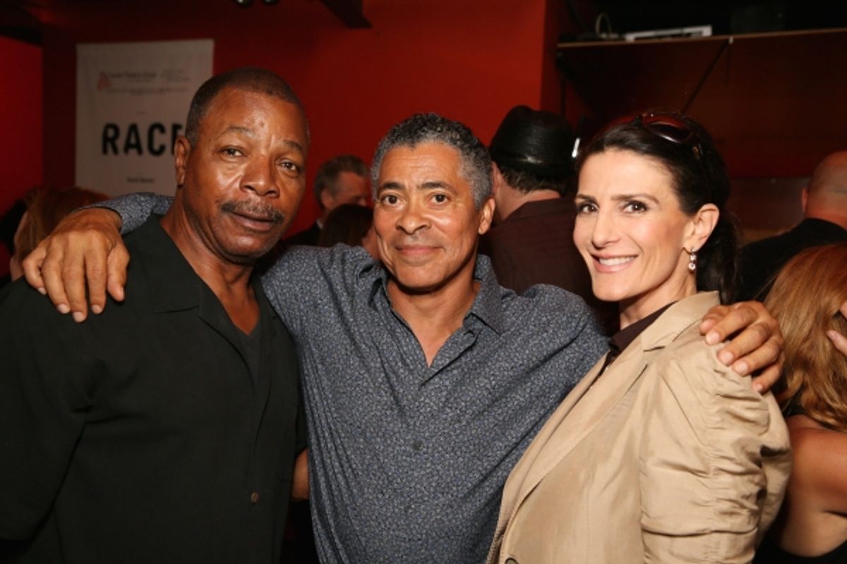 Actor Carl Weathers, cast member Dominic Hoffman and actress Christine Kludjian at 