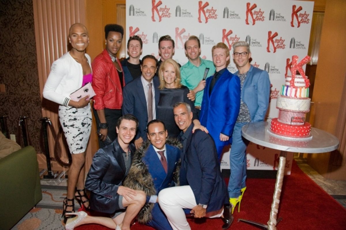 Hal Luftig, Daryl Roth, Jerry Mitchell & Cast at 