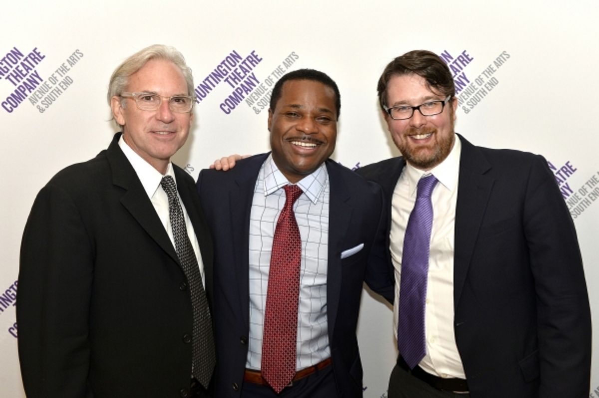 Director David Esbjornson, Malcolm-Jamal Warner (Dr. John Prentice), and Playwright Todd Kreidler at 