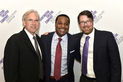 Director David Esbjornson, Malcolm-Jamal Warner (Dr. John Prentice), and Playwright T Photo