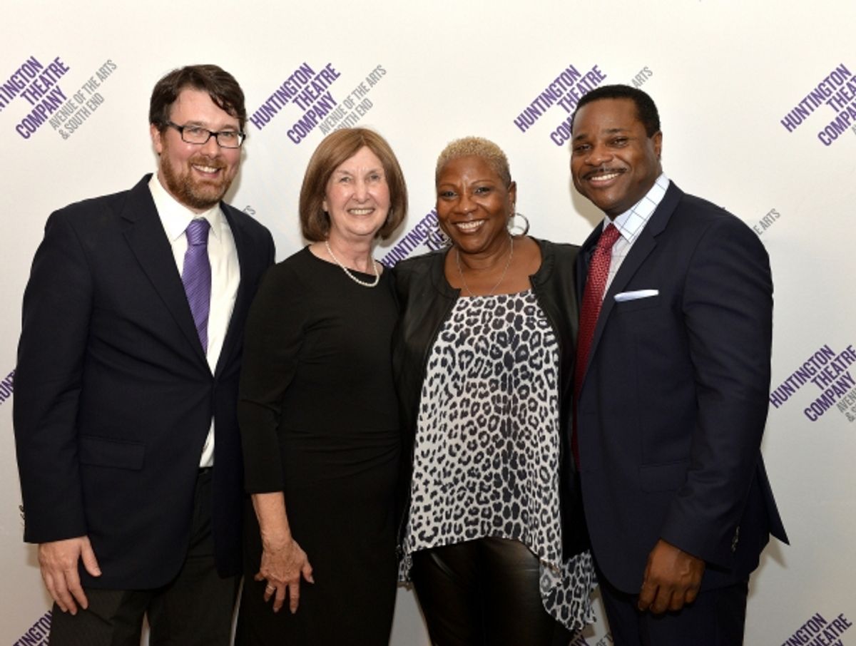 Playwright Todd Kreidler, his mother Sue Kreidler, mother and manager Pamela Warner, and Malcolm-Jamal Warner (Dr. John Prentice)  at 