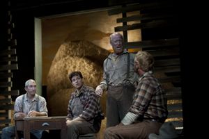 Jarrod DiGiorgi as George, Leandro Cano as Lennie, Weston Blakesley as Carlson, David Photo