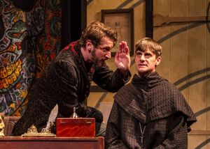 The University’s two great mindsâ€â€John Faustus (Anthony Marble) and Martin Luther (Mark H. Dold) debate fate and faith. @ BroadwayWorld The University’s two great mindsâ€â€John Faustus (Anth Photo
