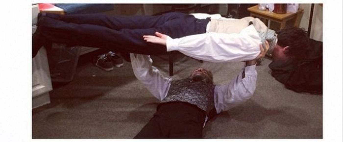 Photo Flash: Saturday Intermission Pics, September 13 - KINKY BOOTS Celebrates 600 Shows, LES MIS Cast Practices Planking, and More  Image