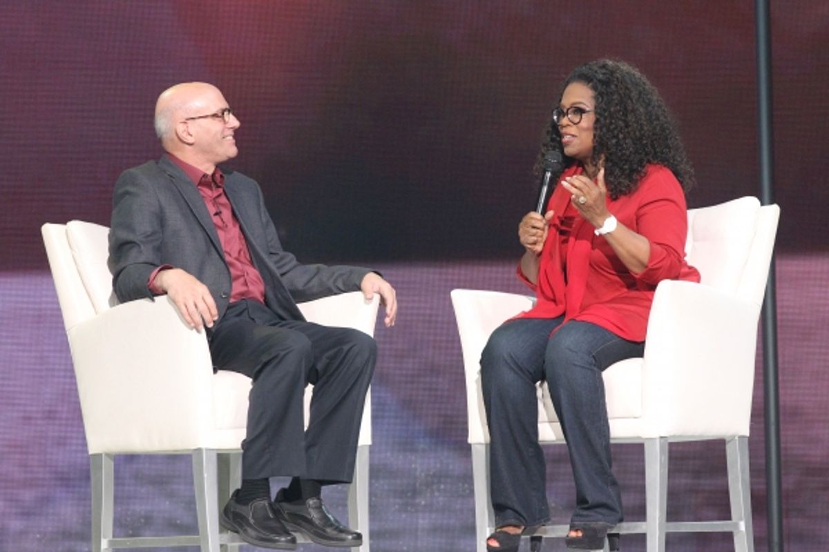 Oprah Winfrey with poet and philosopher Mark Nepo at 