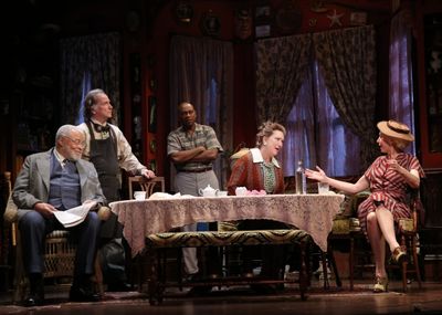 James Earl Jones, Mark Linn-Baker, Patrick Kerr, Kristine Nielse and Julie Halston Photo