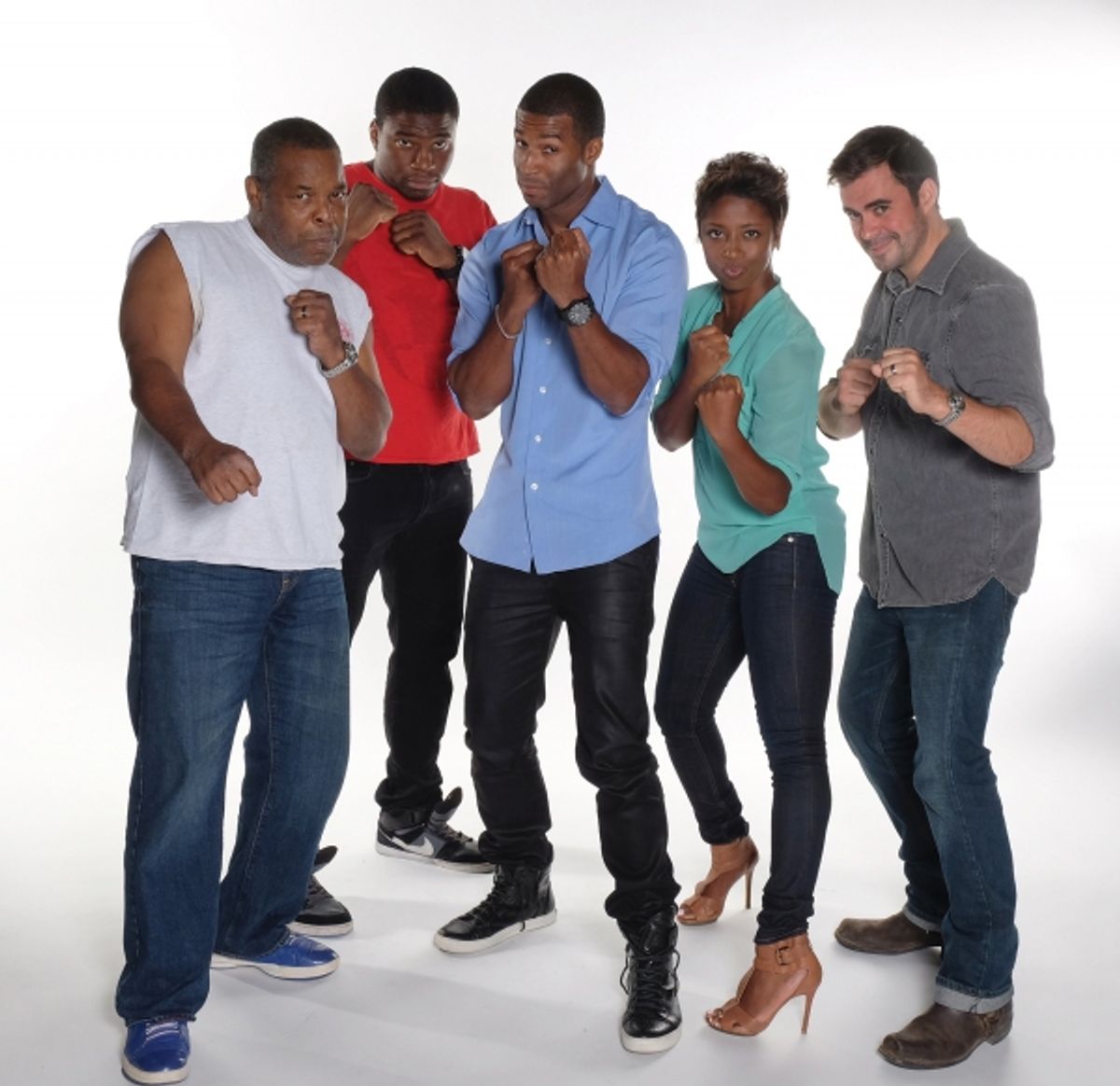 The cast of The Royale: Ray Anthony Thomas, Okieriete Onaodowan, Robert Christopher Riley, Montego Glover, and John Lavelle at 