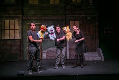 Mike L'Altrella with Princeton and Carey Van Hollen and Jamison Daniels both puppetin Photo